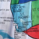 Souvenir Of Barbados Vintage Sheer Nylon Scarf Approx. 28 X 31 Blue Photo 6