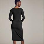 MM.LaFleur The Annabel Long Sleeve Ruched Drape Midi Dress Black Medium Photo 11