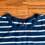 Gap Organic Vintage Soft Cropped Striped Blue White Baby T-Shirt Women’s Size M Photo 2