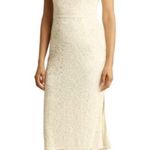 Sam Edelman Lace Open Back Midi Dress With Square Neck Ecru Size 8 Photo 0