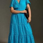 Anthropologie NWT by Somerset Maxi in Blue Eyelet Edition Tiered Dress XS Photo 0