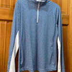Lady Hagen golf performance top blue white long sleeve golf 3/4 zip size M Photo 0