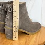 UGG  Grey Suede Lace Up Ankle Boots Block‎ Heel Women Photo 9