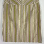 CAbi Seersucker Striped Jacket & Skirt Suit, Off White, Green, Pink Sz 8 Photo 5
