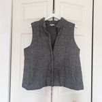 Eileen Fisher Organic Cotton Hemp Vest Gray Easy Fit Cropped Length Size Medium Photo 3