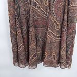 CHAPS Vintage Y2K Forest Fairy Skirt Womens 8 Brown Paisley Polyester Preppy Photo 2