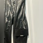 Maniere De Voir  Black Vegan Leather  Cargo Style Pants Photo 2