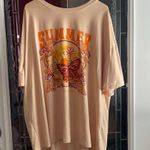 SheIn Womens  Summer Butterfly Tan Flower Graphic Short Sleeve T-Shirt Sz 3XL Photo 0