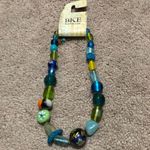 BKE NWT  Buckle Necklace Blue Bead Floral Photo 0