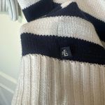 Vintage Lauren Ralph Lauren Striped 3/4 Sleeve Sweater Nautical Boat Neck Cotton Blue Size XL Photo 1