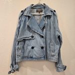 Torrid  Lightweight Denim Crop Trench Size 1 Photo 5