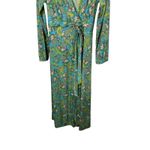 Vintage Sears Maxi Wrap Dress Green Paisley Floral Long Sleeve Boho Bohemian Size XS Photo 1
