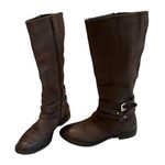 Steve Madden Albany Brown Leather Belted Riding Boots Photo 4