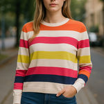 Adyson Parker NWT  multicolored stripped super Soft Sweater Medium Photo 0