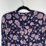 Lucky Brand live in love sz Small tunic top floral multicolor Boho Long Sleeve Photo 6