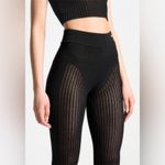 Maniere De Voir Manière De Voir Black Knitted High Waisted Leggings Size Medium Photo 4