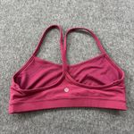 Lululemon Women Sports Bra 12 Red Heather Flow Y Nulu Striped Wireless Strap Size L Photo 1