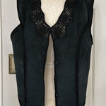 90s Vintage crochet and leather vest Black Size XL Photo 0