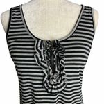 6 Degrees  Striped Tank Top with Ruffle Zipper 54PE Photo 1