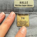 True Religion  Grey Acid Wash Halle Mid Rise Jeans Womens 28 Classic Denim Fall Photo 9