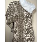 One Shoulder Animal Print Mini Dress Brown White Quiet Luxury Old Money Size XS Photo 5