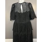 Vintage Kappi Dress Womens Small Black Lace Peplum Midi Cocktail Made USA 80s Photo 8