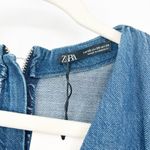 ZARA  Womens Casual Chic 70s V-Neck Puff Statement Sleeve Denim‎ Dress Size XS Photo 2