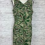 Vintage Harvé Benard Camouflage Floral Doodle Shift Dress Green Size 4 Photo 0