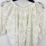 Madewell Embroidered Shirred Puff Sleeve Top Blouse Floral Eyelet Cream XXS NWT Photo 12
