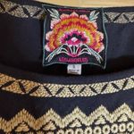 Johnny Was Johnny‎ Was Short Sleeve Navy Tunic Shirt Embrodiered Dress, Small Photo 1