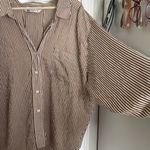 ZARA oversized stripe button down shirt Photo 3