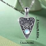 Ouija Necklace Halloween Whimsigoth Silver Color Necklace Triple Moon Goddess Photo 2