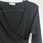 Wilfred Free Aritzia Black Long Sleeve Wrap Ruched Midi Dress Size Small Photo 4