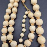 None Wooden Beads Single Strand Necklace Wooden Spacers Made in Germany 27" Photo 4