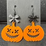 Pumpkin Earrings with Bow – Cute Fall & Halloween Jewelry Orange Photo 0