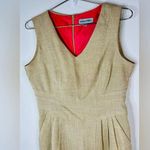 Shelby & Palmer Tan Sleeveless Sheath Dress Professional Work Size 6 Polyester Photo 3