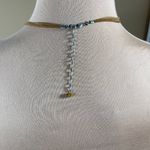 3 Strand Pebble Stone Necklace Choker Leather Silver Tone Brown Photo 4