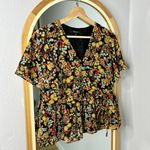 Madewell flower garden floral faux wrap peplum blouse top Photo 3