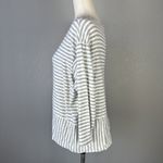 Cut Loose Womens Cotton Knit Cropped Top Shirt Size S Gray Stripe 3/4 Sleeve Photo 2