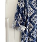 Tacera  Women's Small Blue Textured 3/4 Sleeve Clean Girl Coastal Preppy Photo 2