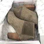 Report taupe perforated open toe wedge booties size 8 western women's shoes Photo 7