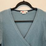 Boden Blue Maddie Button Cuff Surplice Sweater size 12 Photo 4