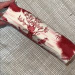 Longchamp  Unique Toile Clutch Pouch Red and White Made In France Photo 9