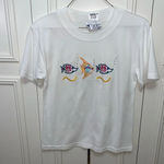 Infinity Vintage White Fish/Cruise/Coastal Embroidered Short/Top set Medium Photo 8