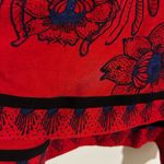 Free People  Red & Blue Scarf Print Sleeveless Spaghetti Strap Tank Top Medium Photo 2