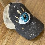 Adams Handpainted Evil Eye Baseball Cap with Breathable Mesh adjustable Pony Tails Photo 1