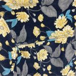 Norm Thompson Vintage Corduroy snap button down shirt jacket floral print Yellow Photo 3