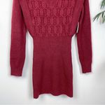 Lost + Wander Sydney Burgundy Wine Mini Knit Sweater Dress One Size NWT Photo 3