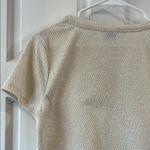 Anthropologie Postage Stamp Creme Textured Top w/ Gold Glitter Thread - Sz Small Photo 8