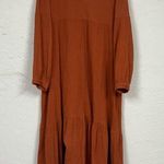 7 For All Mankind Burnt Orange Tiered Maxi Dress Womens S Boho Romantic Prairie Photo 0